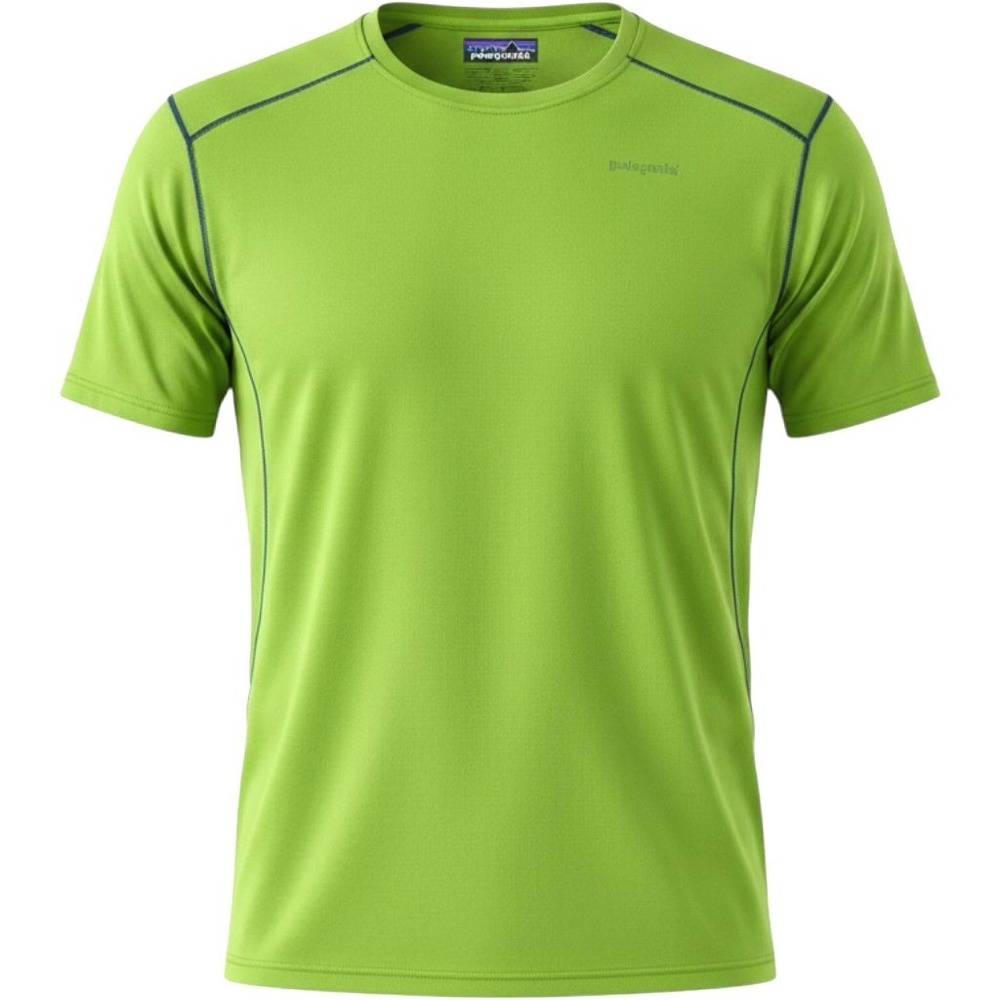 Patagonia Performance T Shirt Mens XL Green Polyester Spandex Athletic Hiking